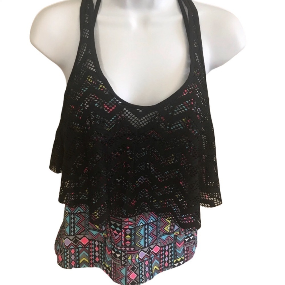 Hula Honey Swimwear Tankini Top w/Cover XS